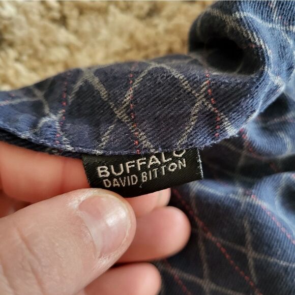 Living the Dream boys navy/grey long-sleeved button-down collard shirt - Picture 7 of 7